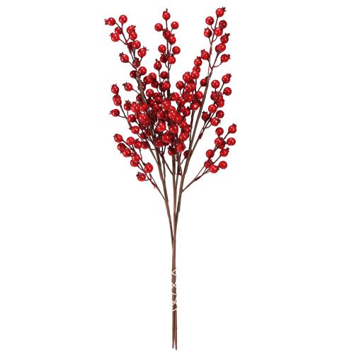 Prodotto Decorazione di rosa canina, rami decorativi artificiali, rosso, L62 cm, 3 pezzi