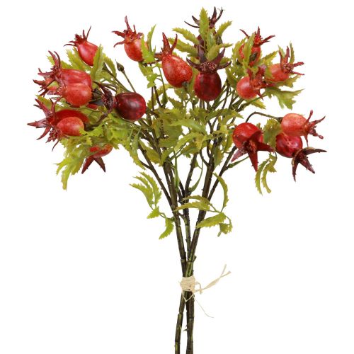Prodotto Decorazione di rosa canina rami di rosa canina artificiale L48cm 3 pezzi