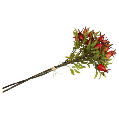 Prodotto Decorazione di rosa canina rami di rosa canina artificiale L48cm 3 pezzi