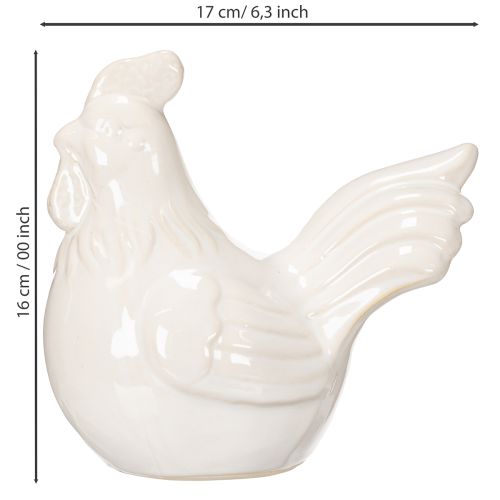 Prodotto Statuetta di pollo, smaltata lucida, per arredamento moderno, 17 cm, 2 pezzi