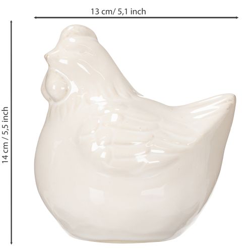 Prodotto Statuetta di pollo, smaltata lucida, per arredamento moderno, 17 cm, 2 pezzi