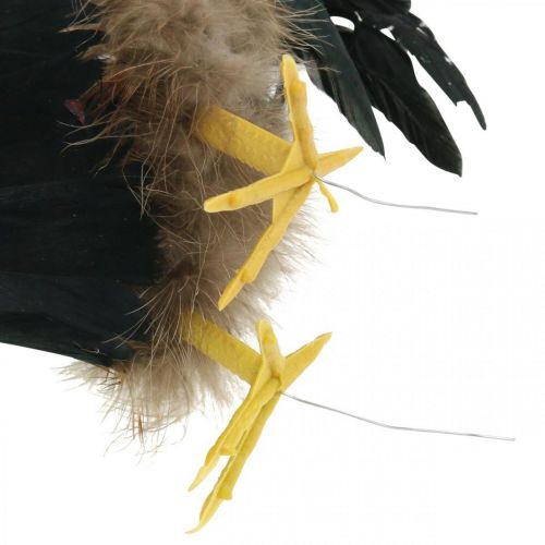 Floristik24 Deco gallo con piume decorazione primaverile gialla figura pasqua 24 cm