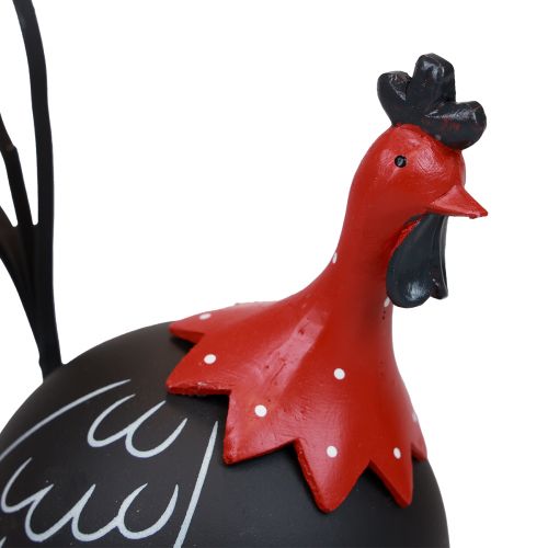 Prodotto Gallo Decorazione pasquale decorazione in metallo pollo nero rosso H13,5 cm