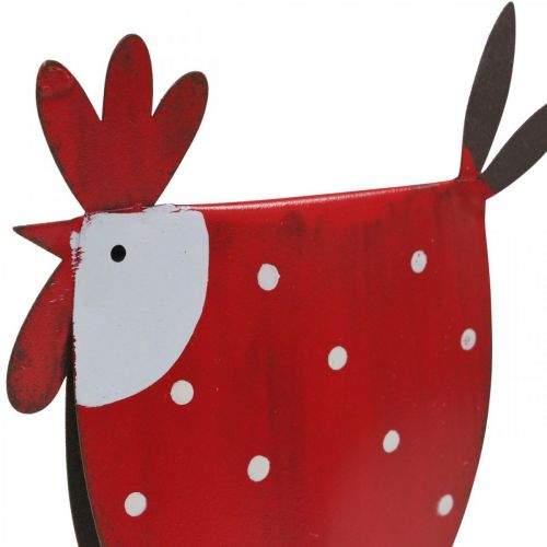 Floristik24 Decorativo Gallo Metallo Rosso, Bianco Decorazione Pasquale H18.5cm Assortiti 2pz