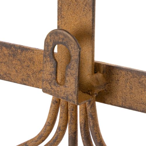 Gancio appendiabiti per attrezzi da giardino, decorazioni da giardino, rastrello, vanga e zappa; appendiabiti in metallo arrugginito, lunghezza 33,5 cm. | Floristik24.it