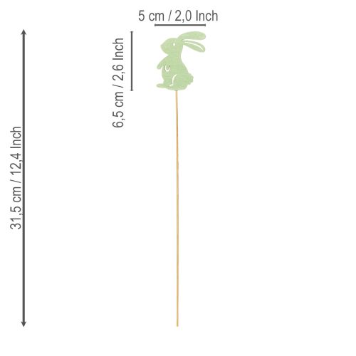 Prodotto Conigli decorativi su un bastoncino come accenti grafici per tavoli e fioriere, 31,5 cm, 16 pezzi