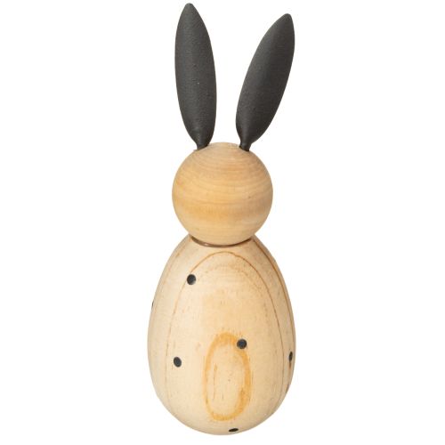 Prodotto Statuina decorativa a forma di coniglio in legno per una decorazione tranquilla e senza tempo, 15 cm, 2 pezzi