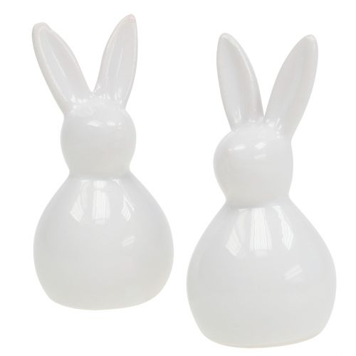 Coniglietto in ceramica bianco 7,5 cm 6 pezzi | Floristik24.it