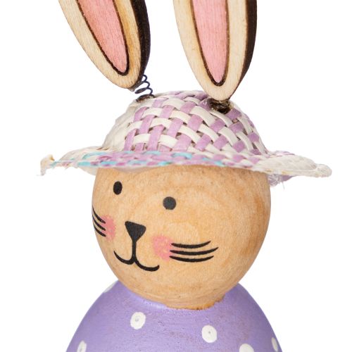 Prodotto Decorazione da tavolo a forma di coniglietto pasquale per la primavera, coniglietti decorativi con cappelli, 7 cm, 9 pezzi