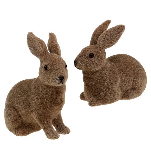 Prodotto Coniglio floccato marrone 11 cm, 13,5 cm 6 pz