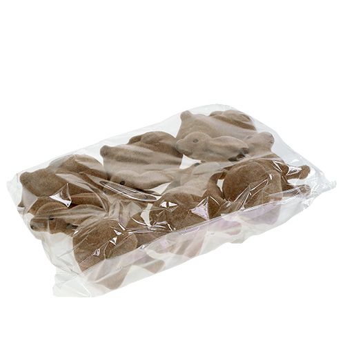 Prodotto Coniglio floccato marrone 11 cm, 13,5 cm 6 pz