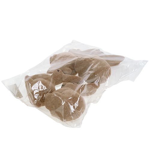 Floristik24 Coniglio floccato marrone 15,5 cm 4 pezzi