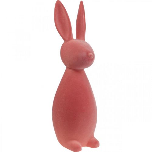 Floristik24 Deco Bunny Coniglietto di Pasqua Deco Floccato Arancio Albicocca H69cm