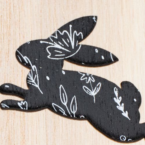 Prodotto Uova di Pasqua in legno da appendere, bianche e nere, 10 cm, 6 pezzi