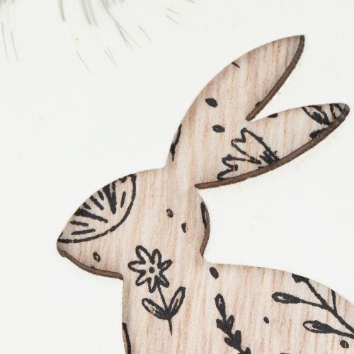 Prodotto Uova di Pasqua in legno da appendere, bianche e nere, 10 cm, 6 pezzi