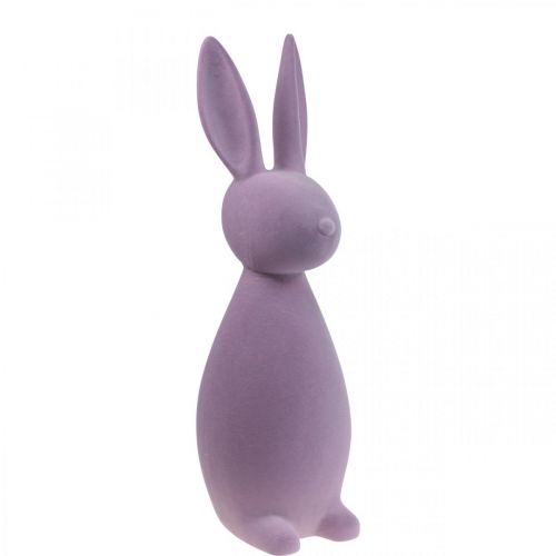 Floristik24 Coniglietto pasquale decorativo – 2a scelta – Lilla floccato H47cm