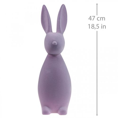 Prodotto Coniglietto pasquale decorativo – 2a scelta – Lilla floccato H47cm
