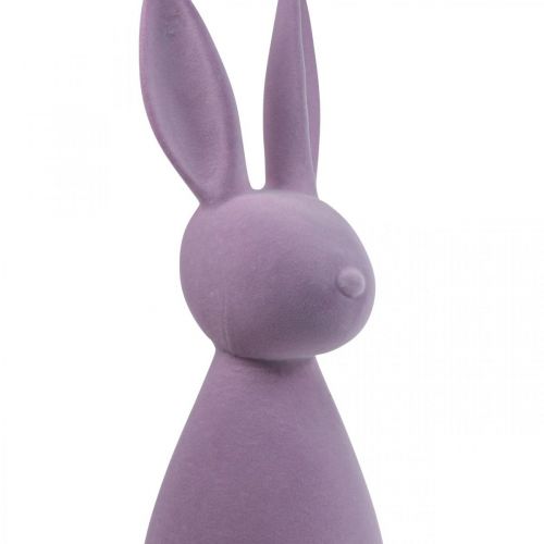 Prodotto Coniglietto decorativo coniglietto pasquale decorativo floccato lilla viola H47cm
