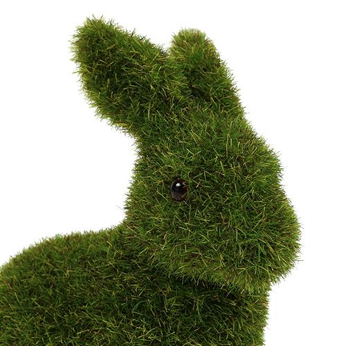 Floristik24 Coniglio seduto verde floccato H13,5cm 4 pezzi