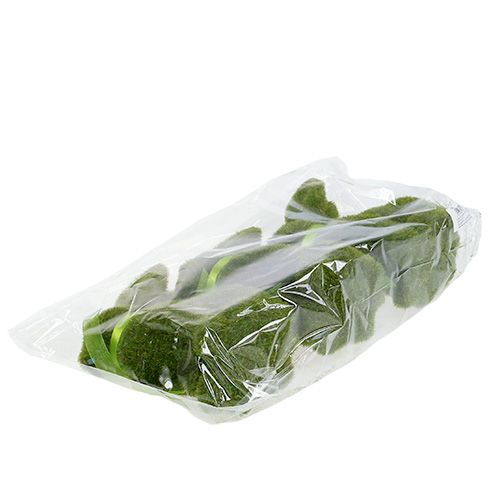 Floristik24 Coniglio seduto verde floccato H15cm 3 pezzi