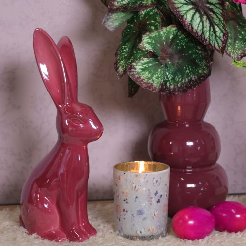 Prodotto Decorazione pasquale coniglio in ceramica lucida per Pasqua e primavera 37 cm