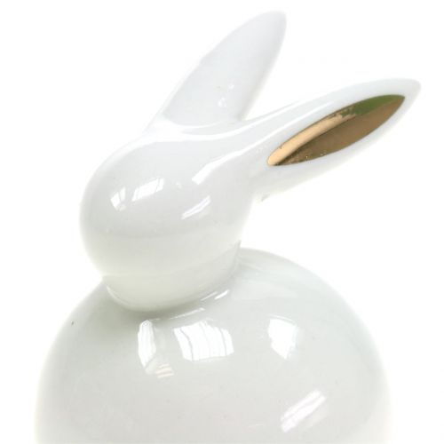 Floristik24 Coniglietto pasquale bianco-oro 8,5 cm 4 pezzi