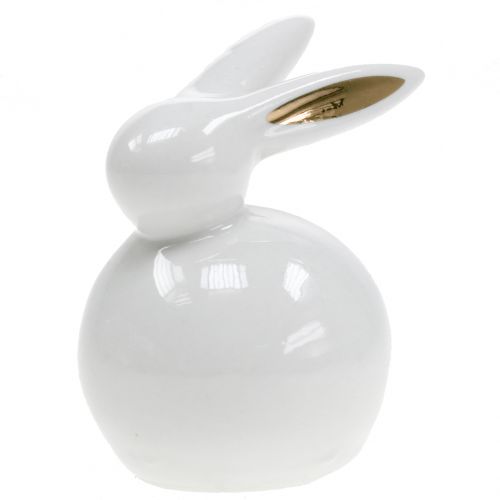 Floristik24 Coniglietto pasquale bianco-oro 8,5 cm 4 pezzi