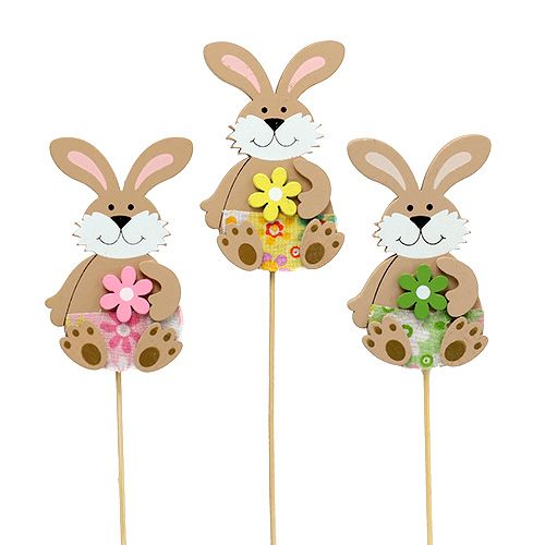 Floristik24 Bunny flower plug sort. 7,5 cm L 28 cm 15 pezzi