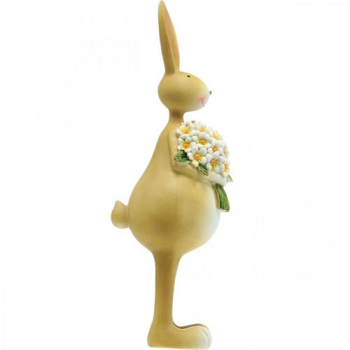 Floristik24 Coniglietto pasquale con bouquet di fiori, decorazione pasquale, figura decorativa coniglietto H32cm