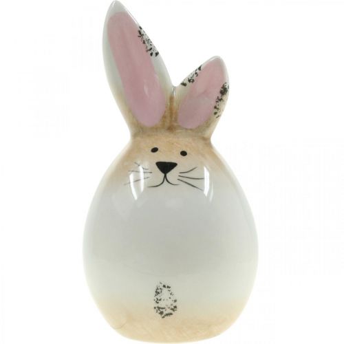 Prodotto Coniglietto pasquale uovo bianco in ceramica figura decorativa coniglio Ø6cm H11.5cm