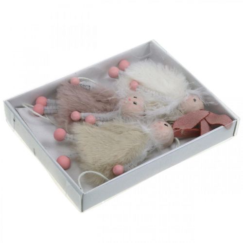 Floristik24 Coniglietti, decorazioni pasquali, ciondoli primaverili, coniglietti pasquali da appendere beige, rosa, bianco H12,5cm 3pz