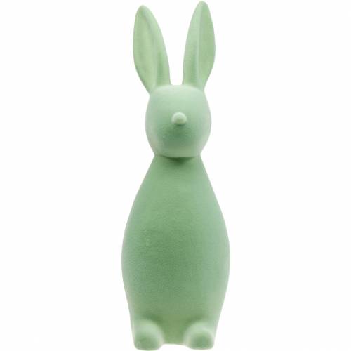 Floristik24 Coniglietto pasquale decorativo 47 cm verde floccato coniglietto pasquale decorazione figura Pasqua