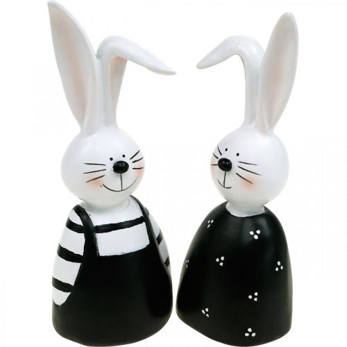 Coppia di coniglietti, decorazioni primaverili, busti di coniglietti, decorazioni per la tavola, Pasqua H18,5/18 cm set di 2
