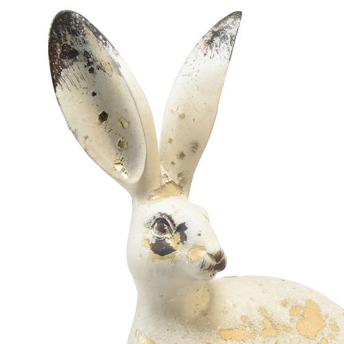 Floristik24 Coniglietto seduto Decorazione da tavola vintage oro beige Pasqua H35,5 cm 2 pezzi