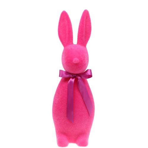 Floristik24 Coniglietto floccato rosa H42cm