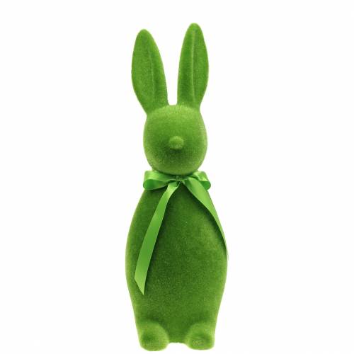 Floristik24 Coniglio floccato verde H42cm