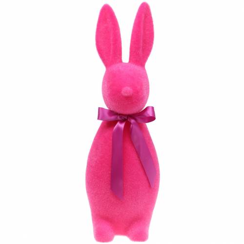 Floristik24 Coniglietto floccato rosa H49cm
