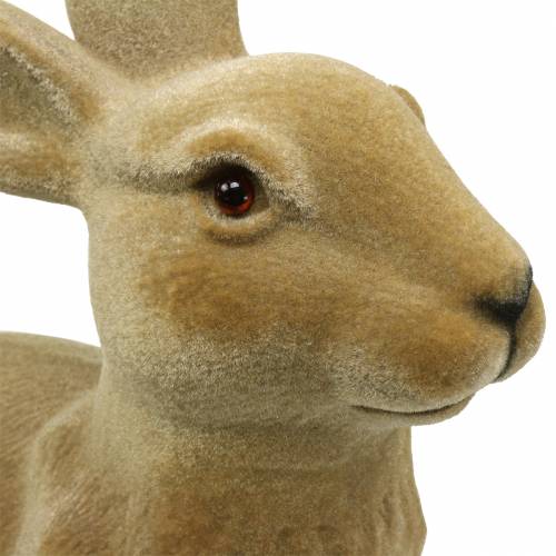 Decorazione pasquale coniglietto floccato marrone H50cm
