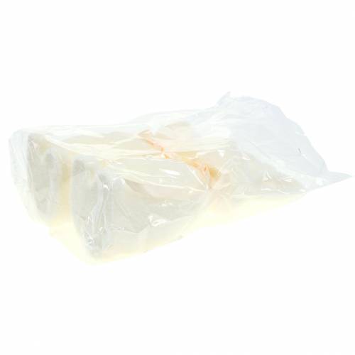 Floristik24 Coniglietto floccato bianco panna H30cm 2pz