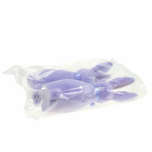 Floristik24 Coniglio floccato Lilla Viola H30cm 2 pezzi