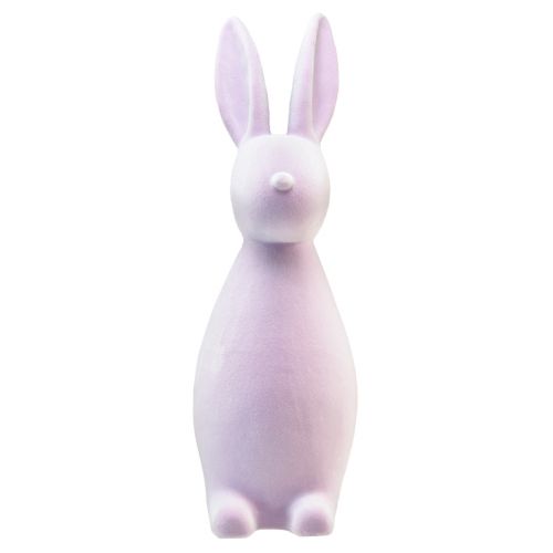 Prodotto Decorazione coniglietto pasquale in piedi – 2a scelta – floccato lilla H47cm