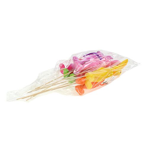 Floristik24 Coniglietto Deko affollato sull&#39;asta asino colorato 15cm 6 pezzi