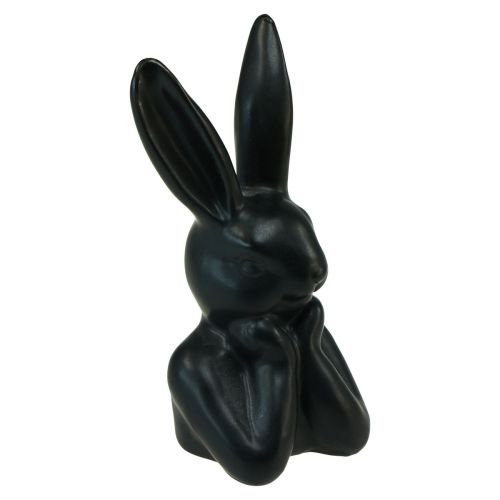Floristik24 Busto di coniglio pensante coniglio nero 7×6×15 cm