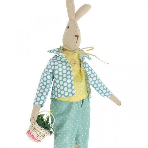 Prodotto Coniglietto pasquale in tessuto, coniglietto con vestiti, decoro pasquale, coniglietto H46cm