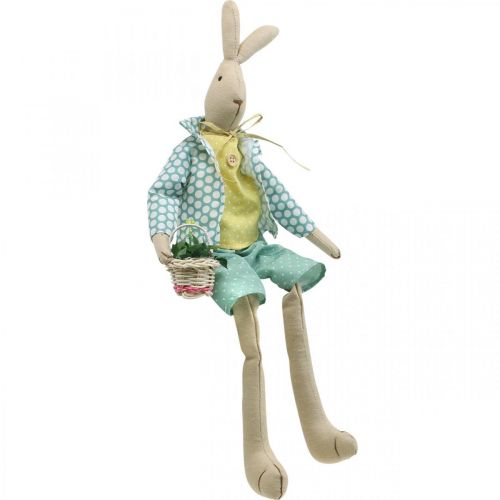 Prodotto Coniglietto pasquale in tessuto, coniglietto con vestiti, decoro pasquale, coniglietto H46cm