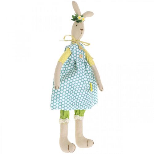 Prodotto Coniglietto farcito per Pasqua, coniglietto pasquale con vestiti, coniglietta H43cm
