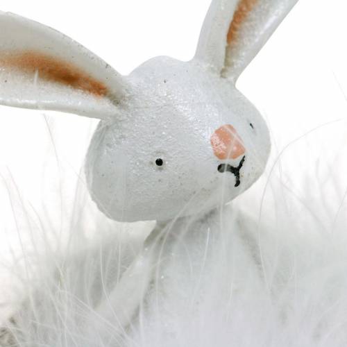 Prodotto Coniglietto pasquale nel nido, decorazione primaverile, decorazione coniglietto, decorazione pasquale, coniglietto bianco 4 pezzi