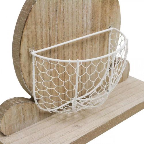 Floristik24 Coniglietto in legno con cesto, decoro primaverile, Coniglio pasquale con cesto vegetale natura, bianco H48cm