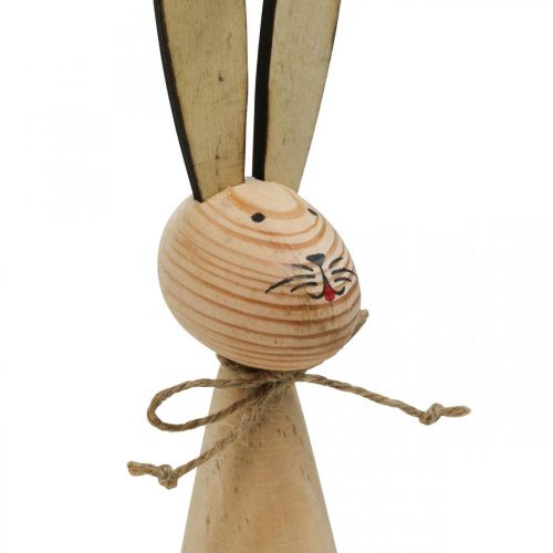 Floristik24 Coniglietti pasquali, decorazione primaverile in legno, natura pasquale, bianco e nero H28cm set di 2