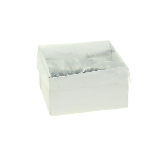 Floristik24 Coniglietto da appendere glitter argento 5 cm 8 pezzi